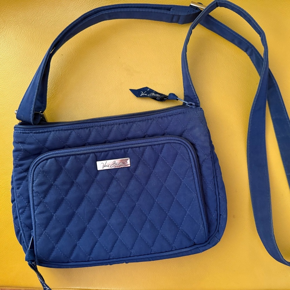 Vera Bradley solid blue quilted crossbody